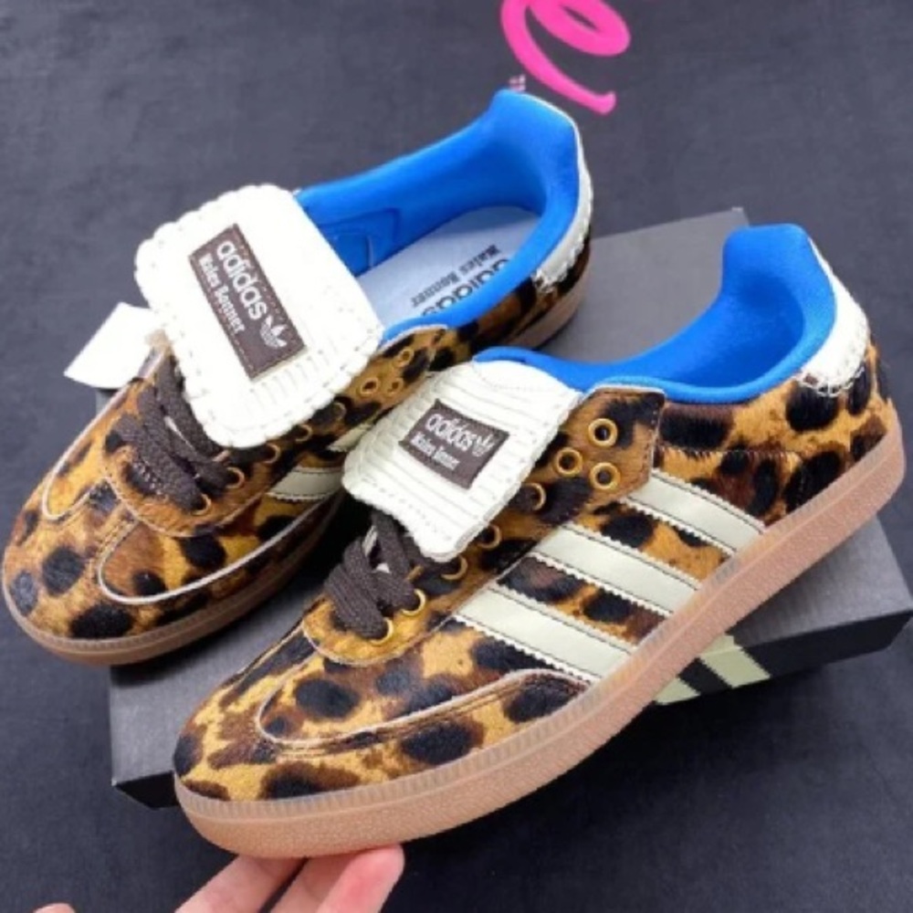 Wales Bonner Adidas Leopard Print Women's Sneakers Sz 7 1/2. TOO CUTE!